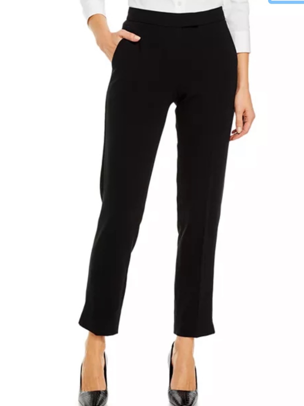 Theory Women’s Black Ibbey 2 Admiral Crepe Tapered Leg Dress Pants Size 4